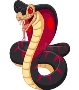 Cartoon king cobra snake on white background stock photography